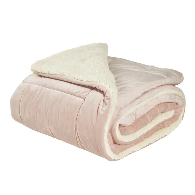 Κουβερτοπάπλωμα sherpa υπέρδιπλο nude 220x240cm Das Home 1172 3