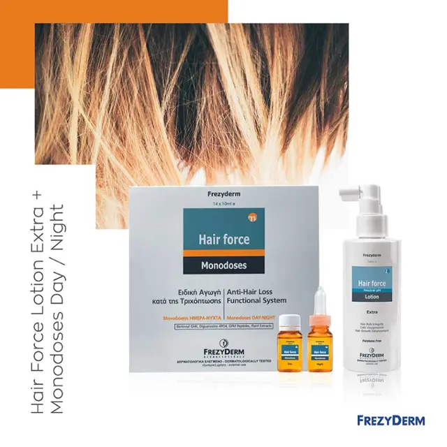 FREZYDERM Hair Force Monodoses Day / Night Ειδική Αγωγή κατά της Τριχόπτωσης για Άνδρες & Γυναίκες, 14x10ml 2