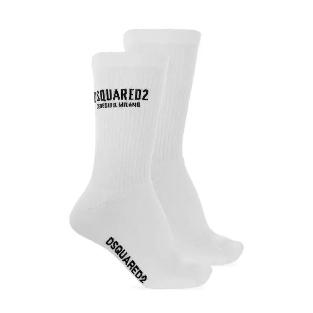 DSQUARED2 Ανδρικές Κάλτσες Cerecio Logo, Χρώμα Λευκό - 42-43