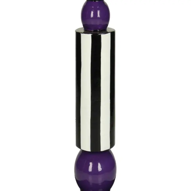 Κηροπήγιο Μοβ Polyresin 8.2x8.2x24cm 3