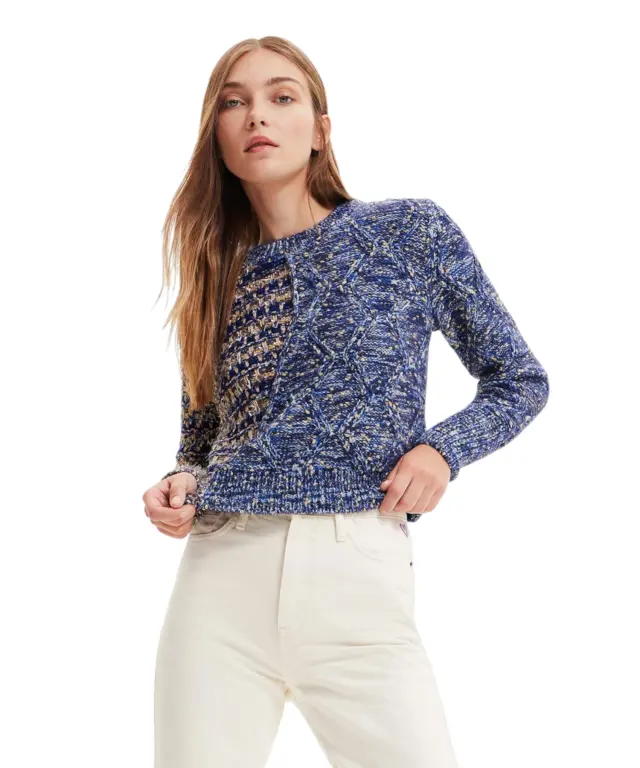 Desigual - Γυναικείο Πλεκτό Jumper Sweater 22WWJF83-5001 Μπλε