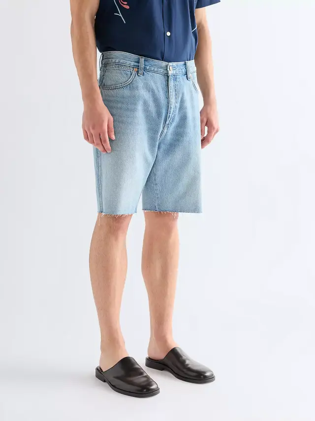 Wrangler Ανδρικό COWBOY Denim Shorts 112378439 - Washed Blue - 30