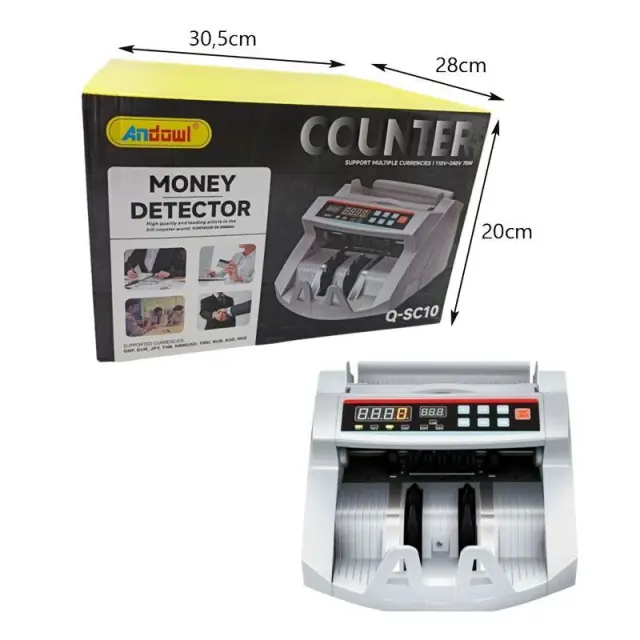 Andowl Καταμετρητής Χαρτονομισμάτων Q-SC10 - Money Counter 075039 2