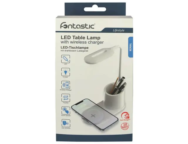 Φωτιστικό Γραφείου LED Fontastic (261831) με Ασύρματο Φορτιστή - Λευκό261831 2