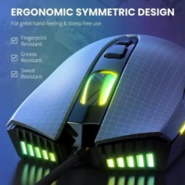 Ενσύρματο Ποντίκι Gaming Onikuma CW905 RGB Μαύρο N70823 2
