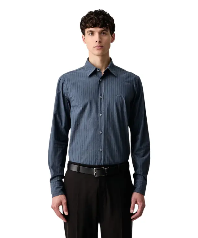 Hugo Boss - Ανδρικό Μακρυμάνικο Πουκάμισο Regular Fit Relegant 6M 50569606-405 Μπλε 2