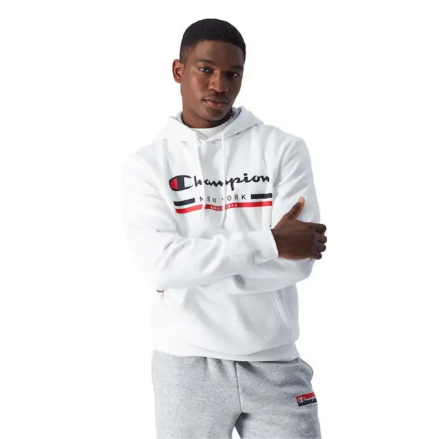 Champion Men's Hooded Sweatshirt Άσπρο 220245-WW001 (Champion) - XXLarge