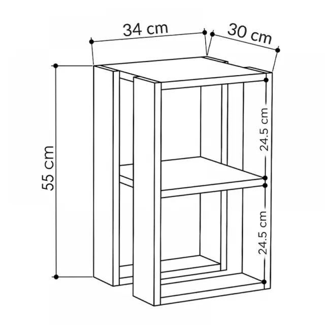 Κομοδίνο - Τραπεζάκι βοηθητικό Lonie Megapap χρώμα travertine 34x30x55εκ. 2