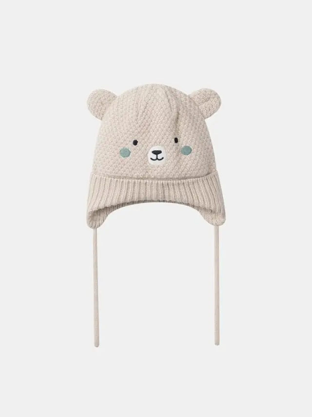 Βρεφικό Καπέλο για Αγόρια Warm Bear ΚΑΦΕ - 1-3 μηνών