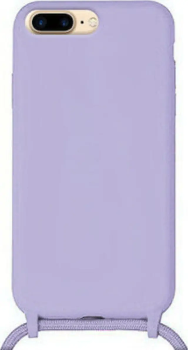 Liquid Silicon Case Με Κορδόνι For iPhone 7/8 Plus Violet