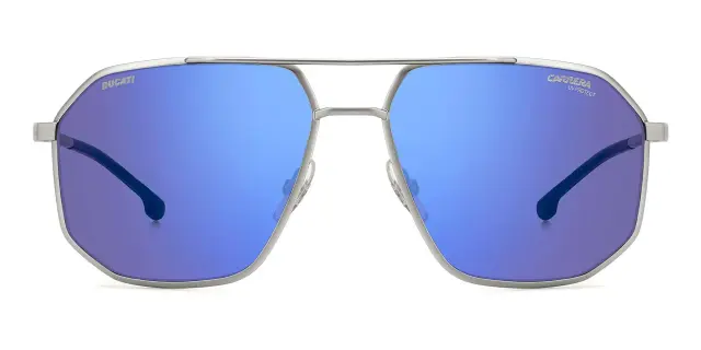 Carrera Ducati Γυαλιά Ηλίου με Ματ Ασημί Μεταλλικό Σκελετό και Γκρι Φακό με Μπλε Καθρέφτη CARDUC 037/S CTL/XT 2