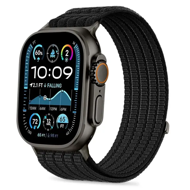 Tech-protect Nylon Sport Apple Watch 8 / 9 / 10 / 11 / 12 / Se / Ultra (44 / 45 / 46 / 49 Mm) Black