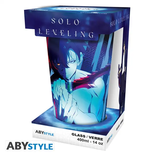 Ποτήρι γυάλινο SOLO LEVELING - Premium Large Glass - 400ml - Sung Jinwoo ABYVER313 3