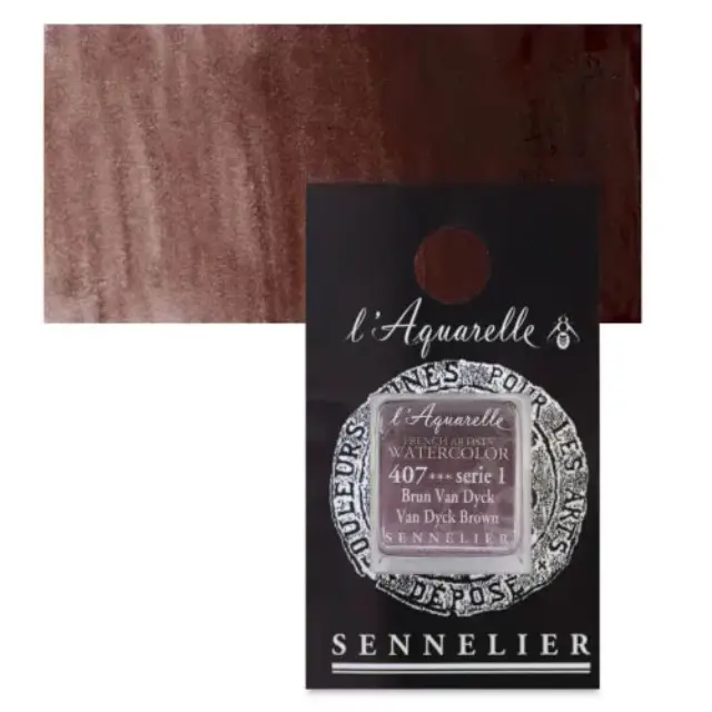 Χρώμα Ακουαρέλας Sennelier l Aquarelle Half Pan - 407 Van Dyck Brown