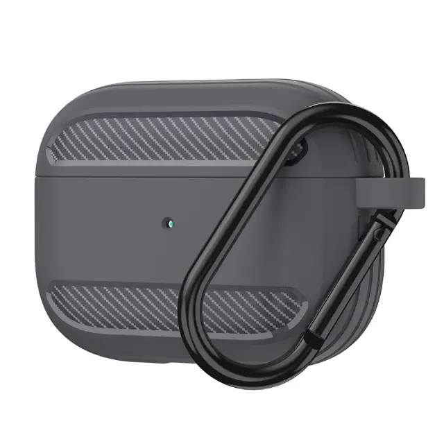 Techsuit - Carbon Θήκη Σιλικόνης με Γάντζο για AirPods 3 - Γκρι