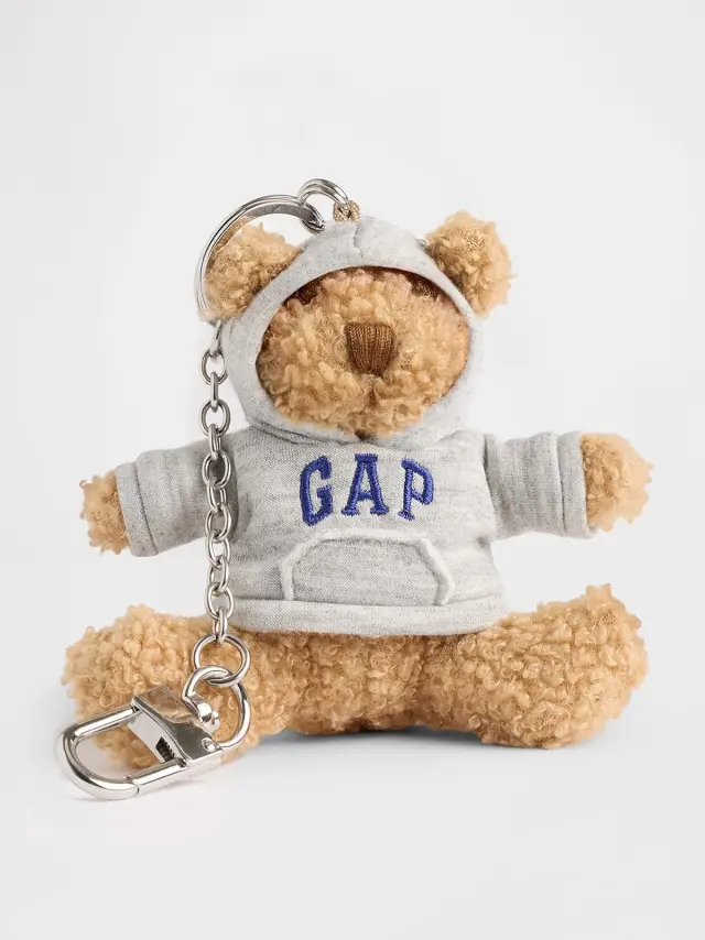 Brannan Bear Hoodie Bag Charm Heather grey logo - ONESIZE