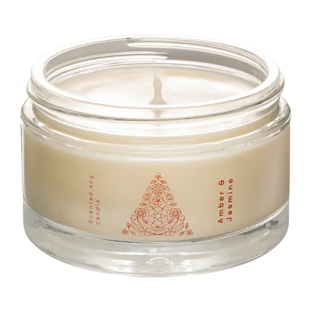Amber & Jasmine Scented Soy Candle 160gr