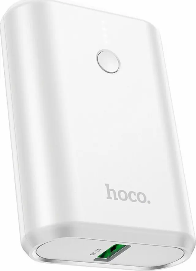 Hoco Power Bank 10000mAh 18W με Θύρα USB-A και Θύρα USB-C Quick Charge Άσπρο Q3