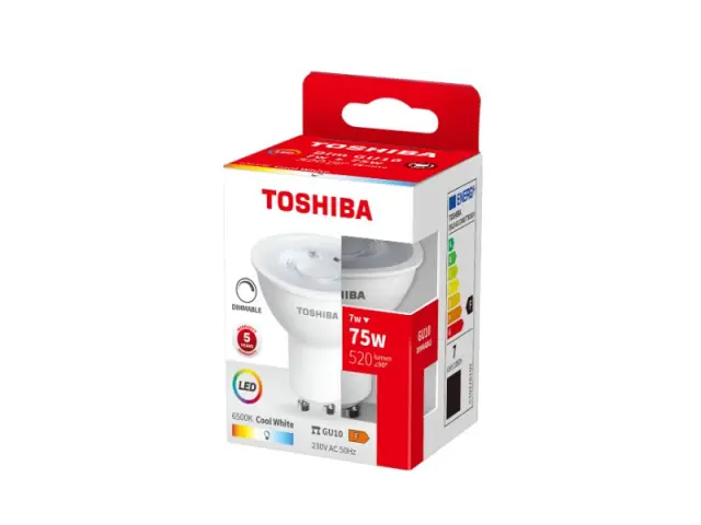 Toshiba LED GU10 7W 6500K Dimmable (DELS-GUC4007T8DE51)