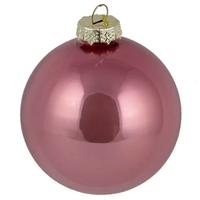 Μπάλα Dusty Pink Γυαλιστερή Γυαλί 8cm