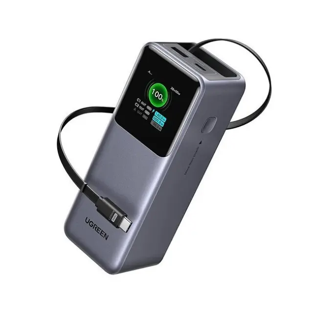 Ugreen PowerBank PB726 20000mAh 165W 2x USB-C 1x USB-A Gray (55987B)