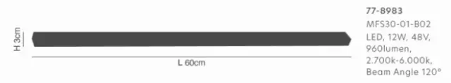 Ράγα Φωτισμού Magnetic Flex Μαύρο Ματ 60x3x2,3εκ. 2