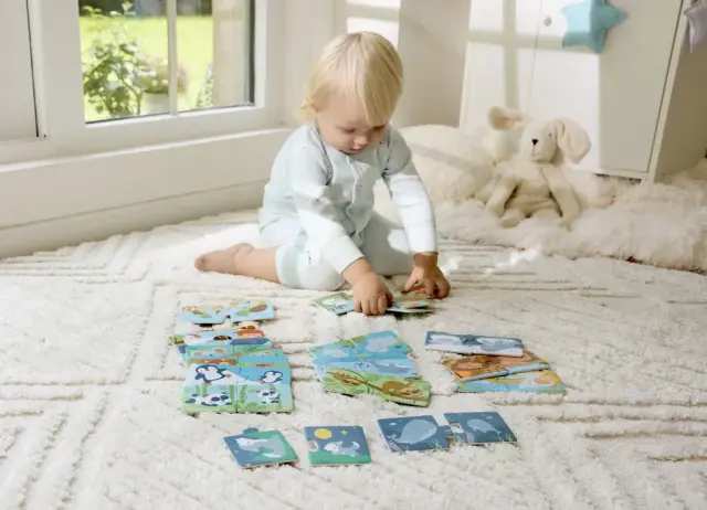 Hape Happy Puzzles Ξύλινο Παζλ Ζωάκια Mum & Baby 3