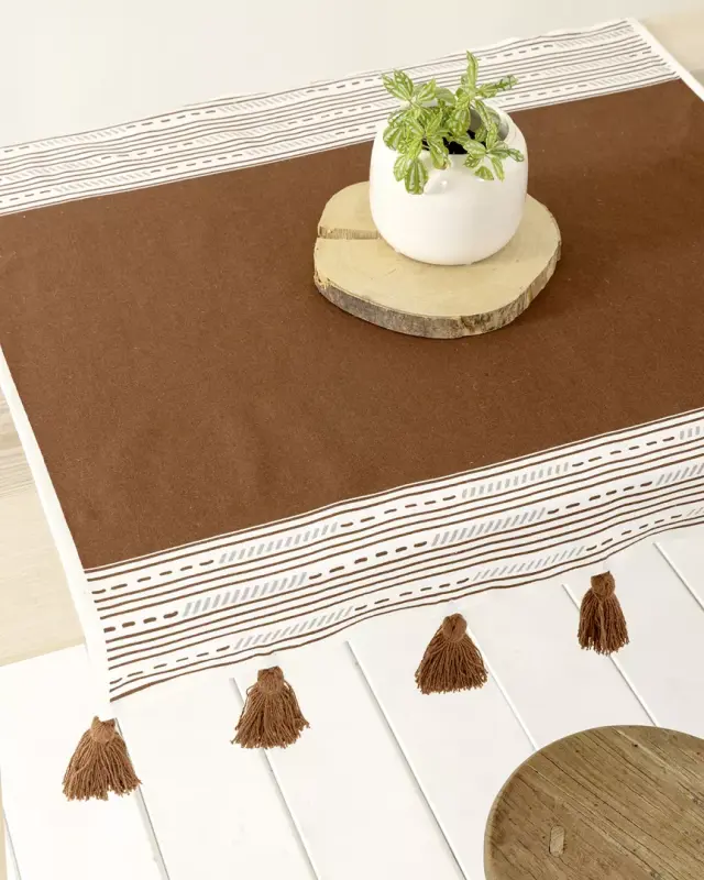 Καρέ 85Χ85 Nima Marra Beige-Terracotta 100% βαμβακερό