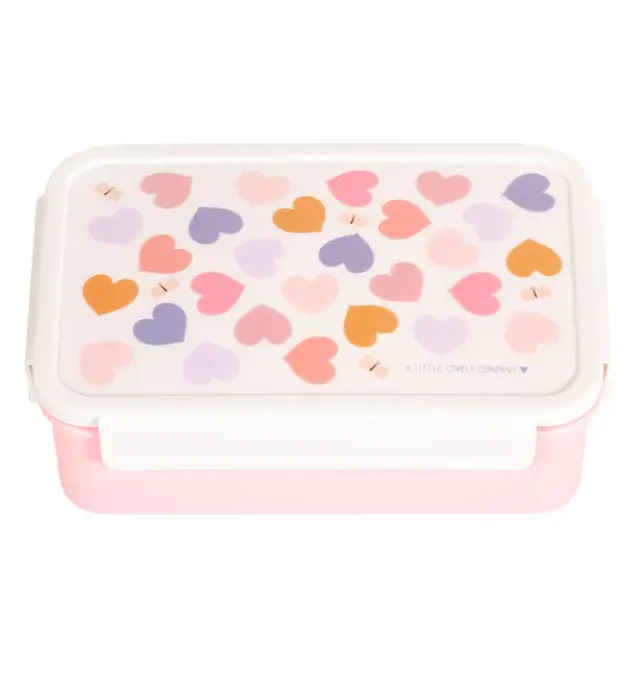 A Little Lovely Company Δοχείο Φαγητού με Χωρίσματα Bento Lunch Box Hearts BBHEMU80