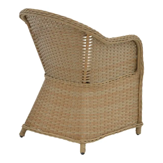 Πολυθρόνα κήπου Hadrian pakoworld rattan καφέ- textilene μπεζ 57x70x85εκ 2