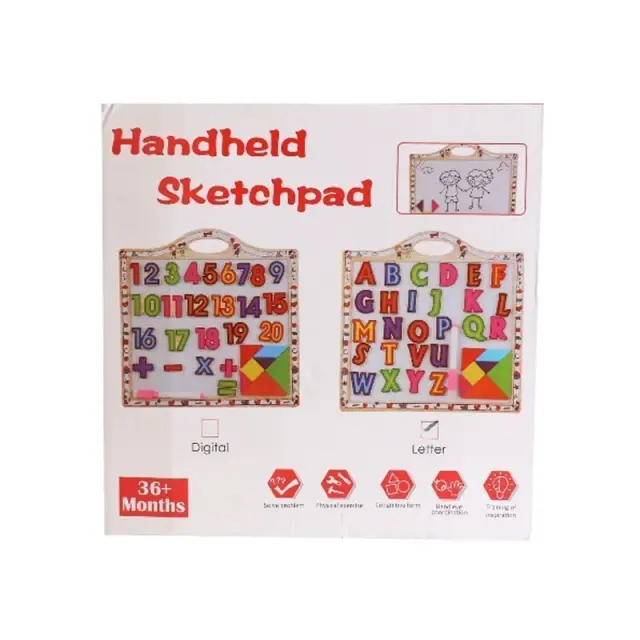 Εκπαιδευτικός ξύλινος πίνακας - Educational Wooden Handheld Sketchpad Toy 68023 3