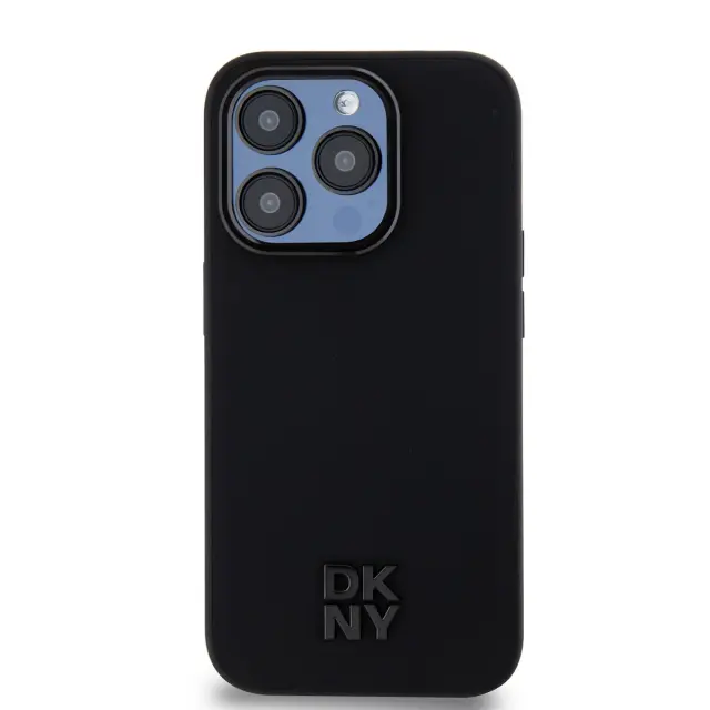 DKNY PU Leather Stack Logo Magsafe Case for iPhone 15 Pro Black 2