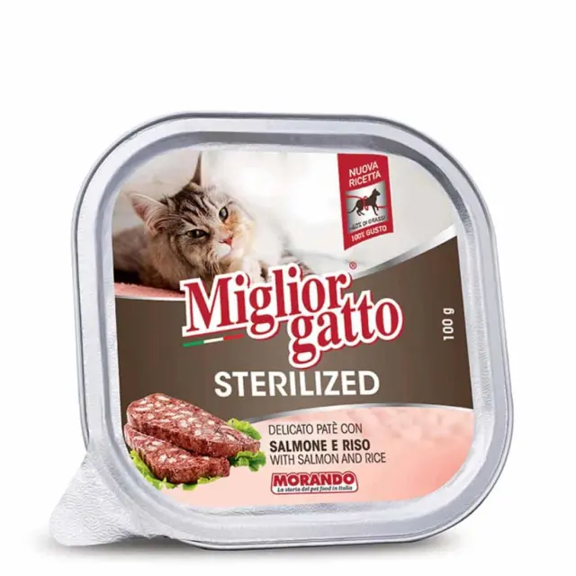 Morando Miglior Gatto Sterilised Πατέ με Σολομός & Ρύζι 100gr