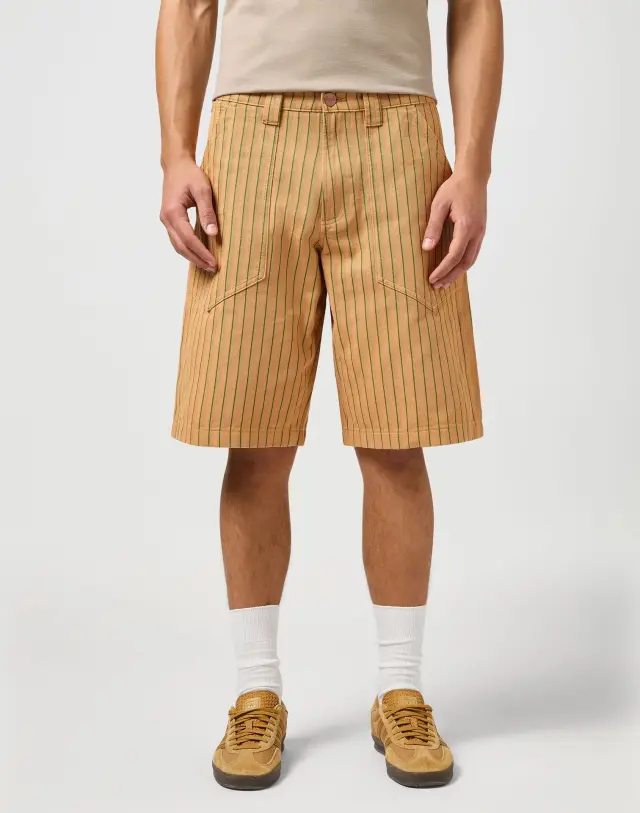Wrangler X Casey Jones Ανδρικό MECHANIC Ριγέ Shorts 112362499 – Orange - 30