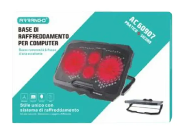 Arrango Cooling Pad για Laptop έως 15" με 4 Ανεμιστήρες Μαύρο AC60907 2
