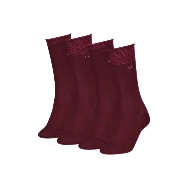 Calvin Klein Γυναικείες Κάλτσες Lurex CK Logo Holiday Pack - 4 Ζεύγη, Χρώμα Μπορντό - ONESIZE