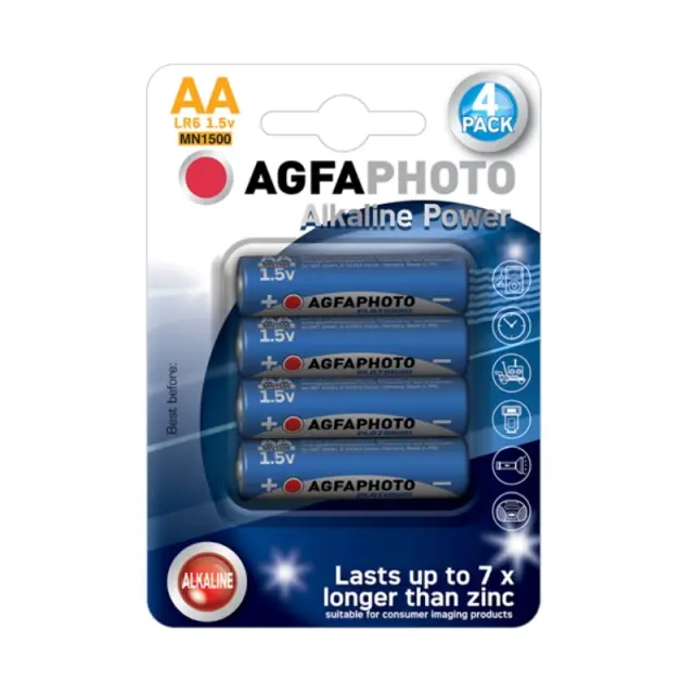 Agfa Μπαταρία Αλκαλική LR06 (AA) Blister 4 Τεμαχίων