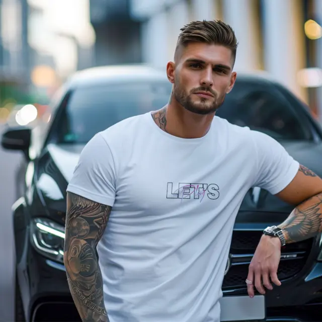 T-shirt Noshame® Λευκό με τύπωμα Let's play - 3025208 - XXL