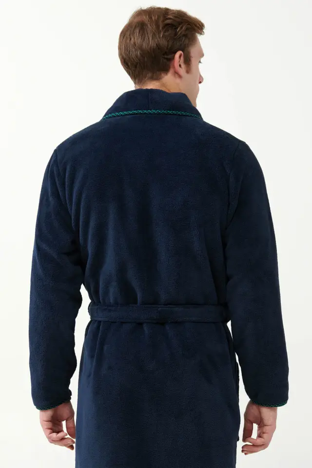 Uomo Di Vamp Ανδρική Fleece Ρόμπα Σταυρωτή Μονόχρωμη - 2XL 3