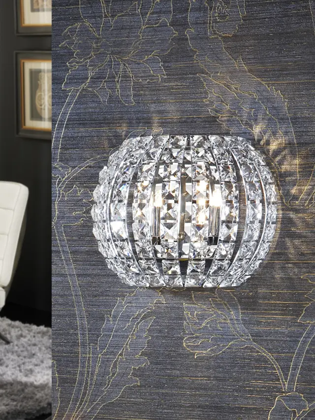 Diamond 508323 – Επιτοίχιο Φωτιστικό Chrome με Κρύσταλλα | 2x LED G9 Χρώμιο