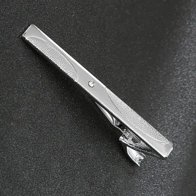 Ασημί Κλιπ Γραβάτας 6 cm με Στρας – LGD-TC/56 2
