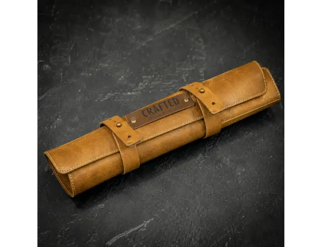 Δερμάτινη Θήκη Μαχαιριών Doxx Amsterdam Rustic Leather με 4 θέσεις μαχαιριών - Sand