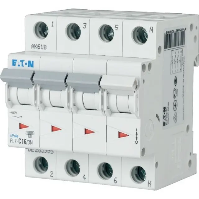 PL7-C16/3N Miniature circuit breaker (MCB), 16 A, 3p+N, characteristic: C