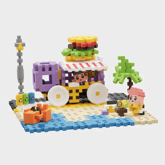 Marioinex Εκπαιδευτικά Τουβλάκια Κατασκευών Mini Waffle City: Καντίνα 148 τμχ. από 3+ ετών 904244 2