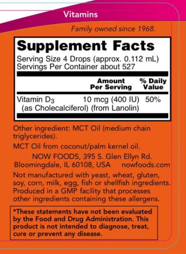 Now Foods Vitamin D-3 Liquid 2
