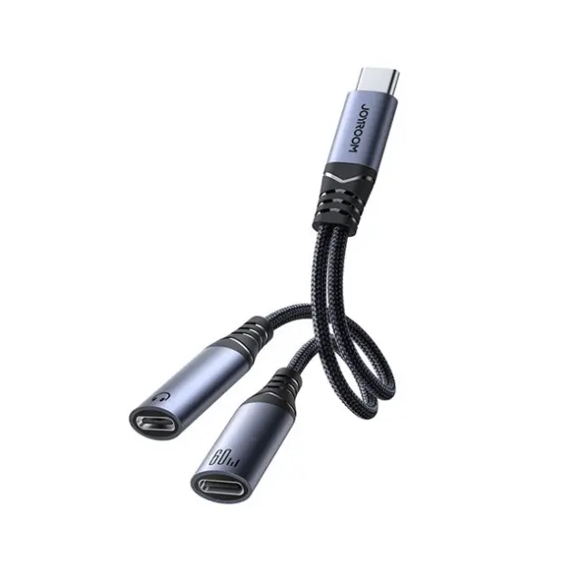 Joyroom SY-C03 USB-C to 2x USB-C 2in1 DAC Adapter Black