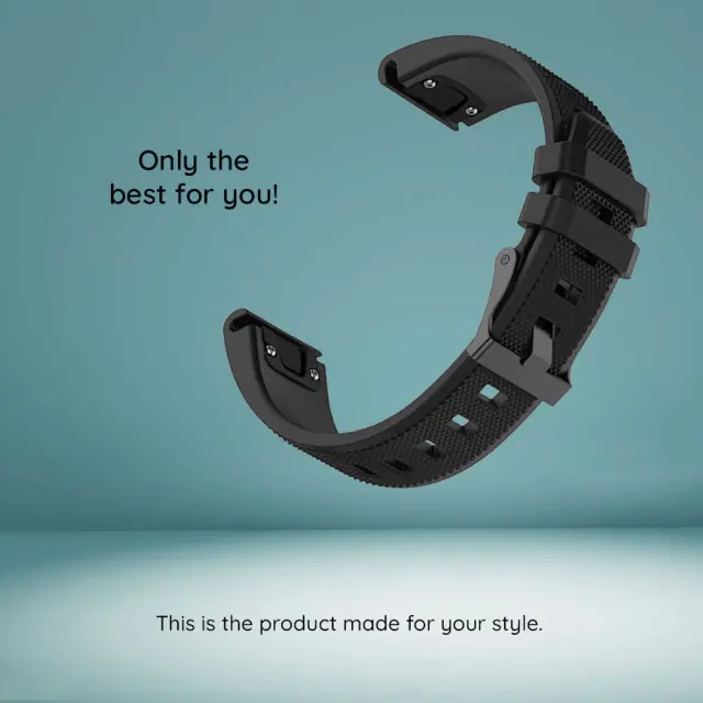 Techsuit - Watchband QuickFit 26mm (W058) - Garmin Fenix 5X/5X Plus/6X/6X Pro/7X/8/8 Pro/9/9 Pro (51mm) - Black 3