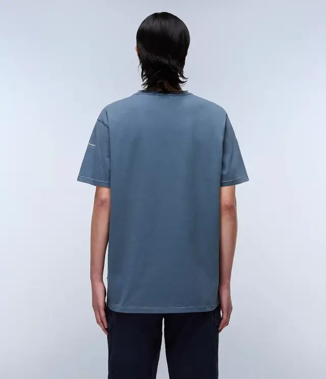 Napapijri - Ανδρικό T-shirt S-Badge Ss Regular Fit NP0A4I3N-G1Y Μπλε Ραφ - M 2