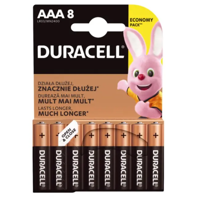 Duracell Αλκαλικές Μπαταρίες LR03 Basic Alkaline Batteries AAA 8τμχ