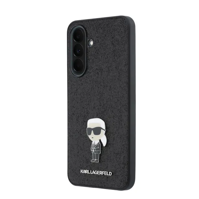 Karl Lagerfeld Fixed Glitter Metal Ikonik Case for Samsung Galaxy A37 Black 2